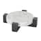 8.25" White Marble Round Tray with Black X-Shaped Base
